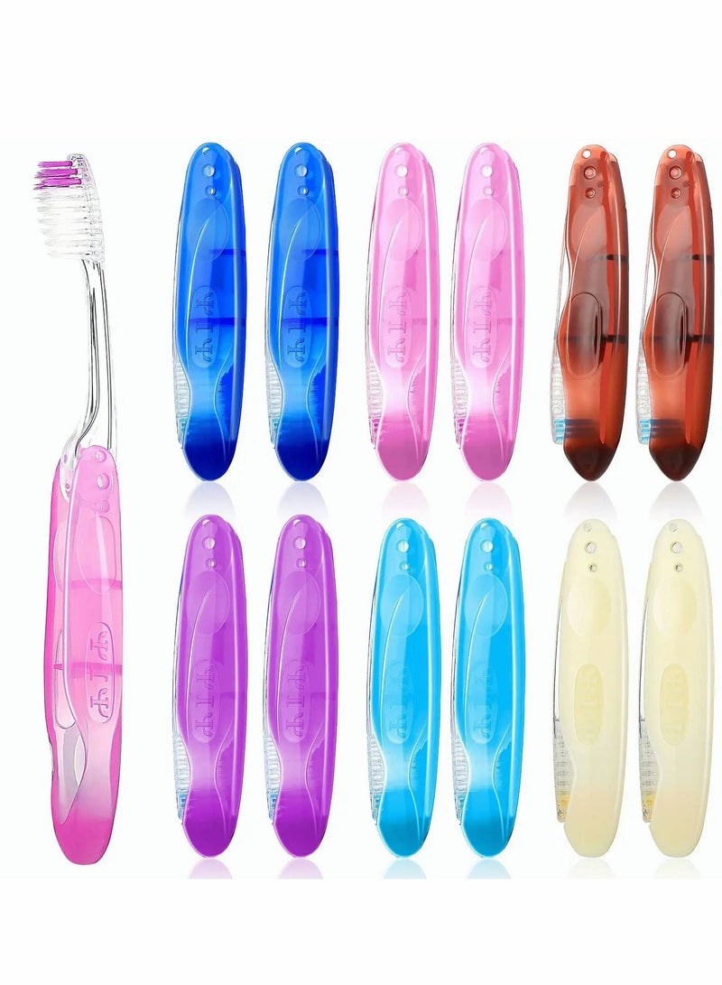 Travel Toothbrushes Folding Toothbrush Foldable Fold Potable Size Soft for Camping School, Home, Business Trip (12 Pieces)