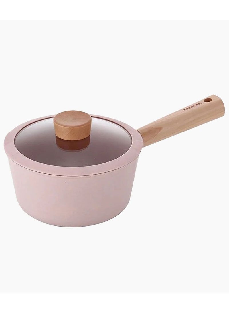 Blossom Sauce Pan With Glass Lid Size Sandy Pink Beige 18cm