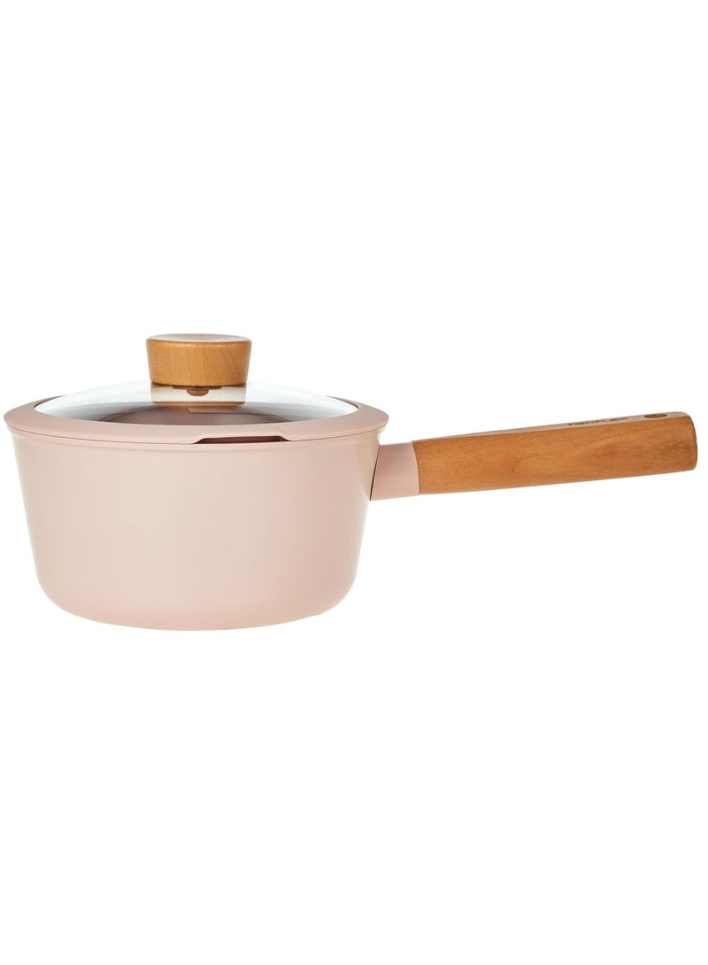 Blossom Sauce Pan With Glass Lid Size Sandy Pink Beige 18cm