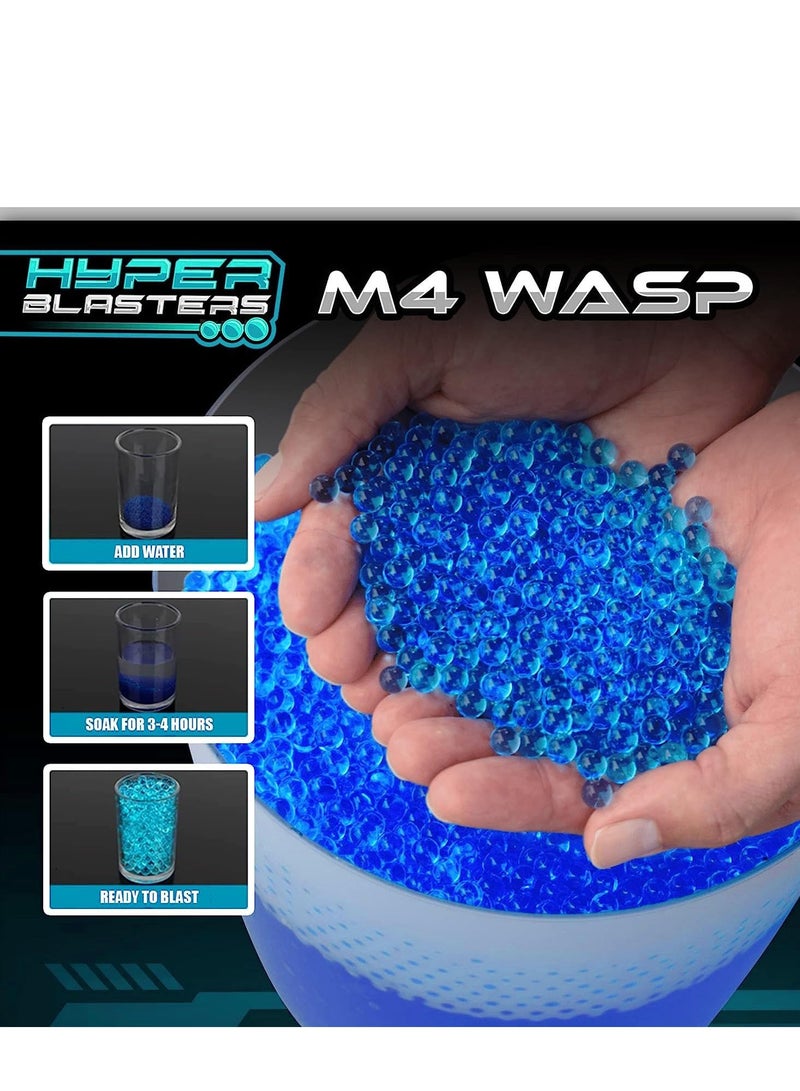 M4 Wasp Gel Ball Blaster with 1000 Round Capacity Ammo Drum – Splatter Ball Blaster Includes 30,000 Planet Friendly No- Stain Water Beads- Fun and Exciting Electric Blaster