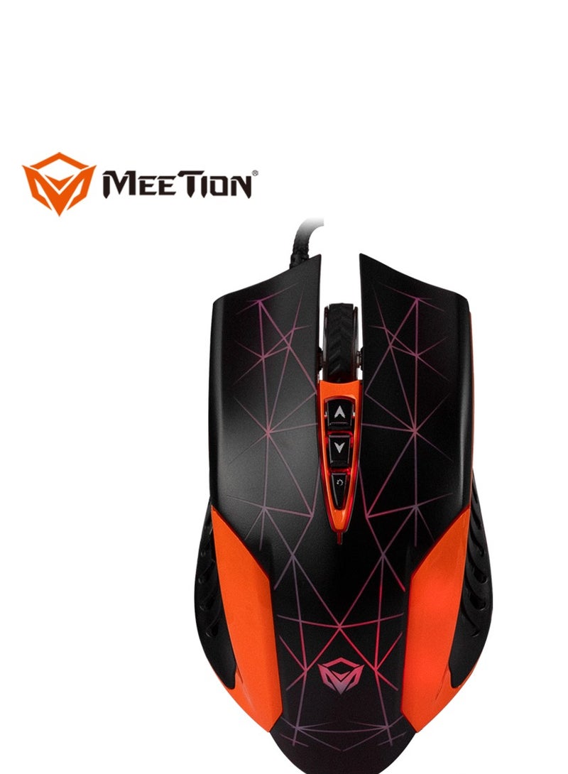 Meetion 4 in 1 C-500 PC Backlight Gold Plating USB Ergonomic Gaming Mouse Rainbow Keyboard and Mouse Pad Combo Comfortable and Soft Keys