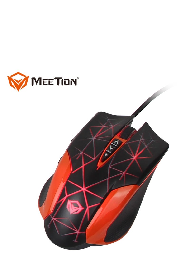 Meetion 4 in 1 C-500 PC Backlight Gold Plating USB Ergonomic Gaming Mouse Rainbow Keyboard and Mouse Pad Combo Comfortable and Soft Keys