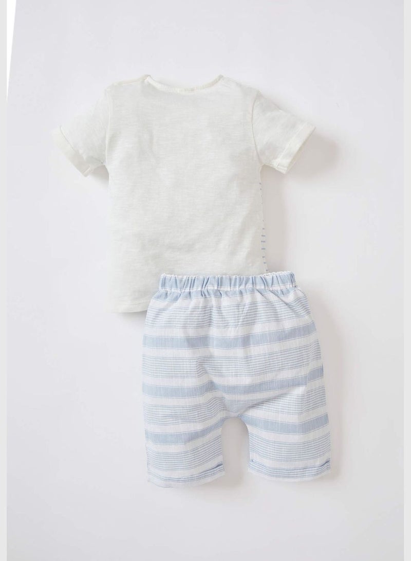 Short Sleeve Striped Pyjama Set