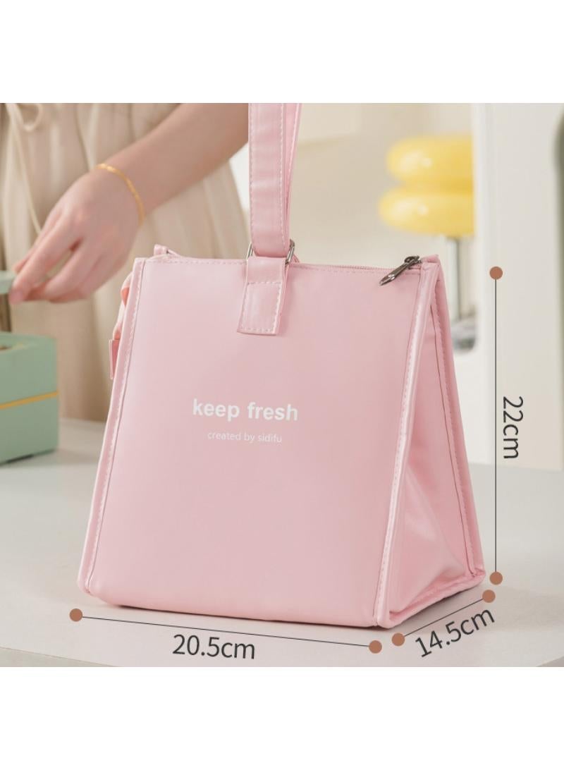 2 piece PU bag with large capacity portable lunch box single shoulder insulation waterproof picnic