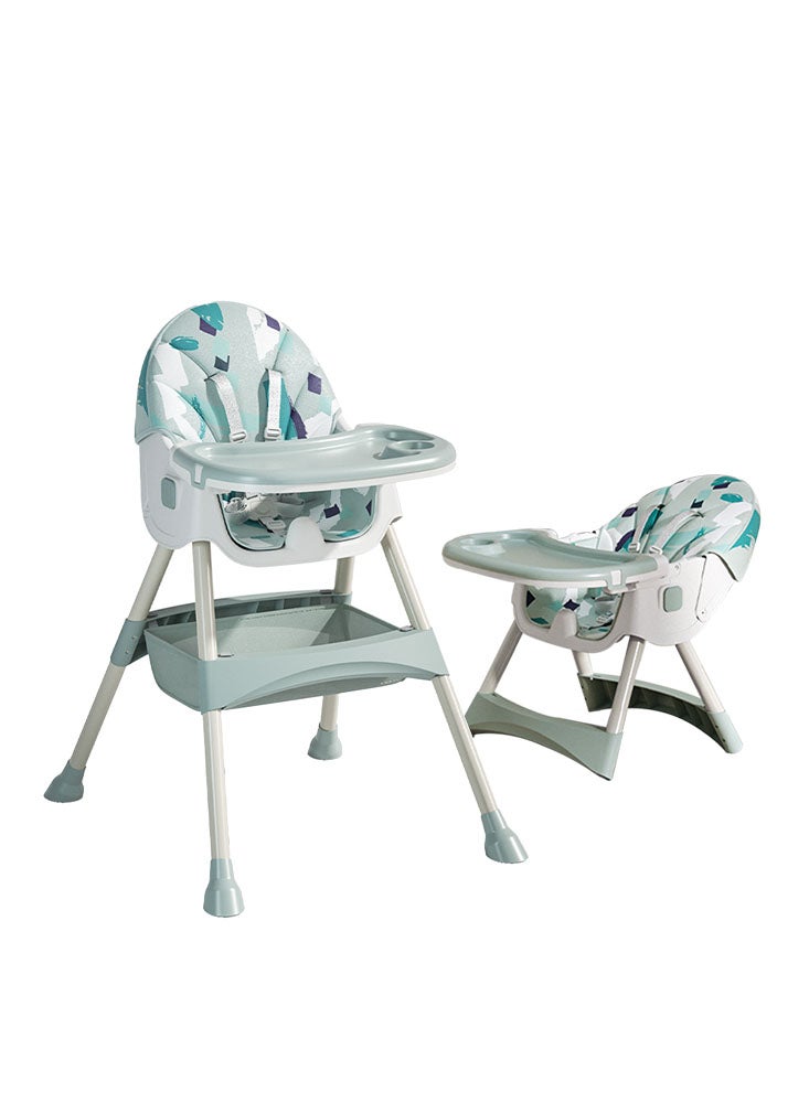 Baby High Chair for Toddlers Foldable Feeding Chair Adjustable Backrest Baby Highchair with Double Removable Tray