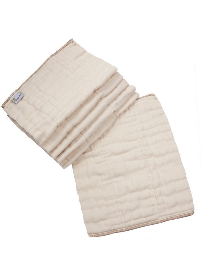 Organic Cotton Prefold Cloth Diapers Traditional Fit Small 4X8X4 Layering (6Pk) Supersoft Thick Absorbent Durable And Ecologically Friendlier. Unbleached Natural Color Fits 715 Lbs.