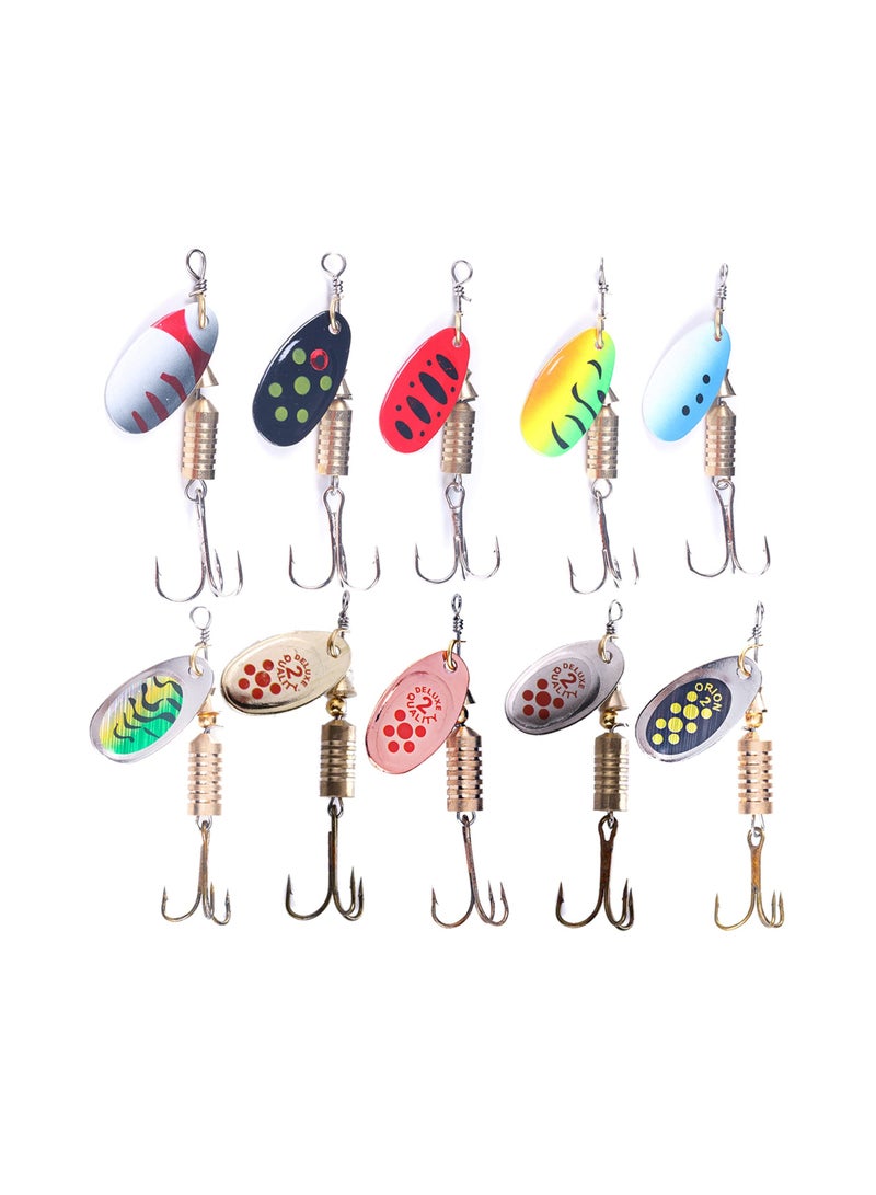Trout Lures Spinner Baits Fishing Kit for Bass Spinners Lure with Tackle Box Spinnerbait Freshwater Saltwater,Hard Metal Kit, 10pcs,Improve The Efficiency of