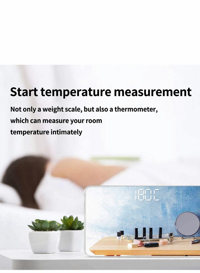 Travel Scale for Body Weight,Small Portable Weight Scales Digital Bathroom Mirror Mini Electronic Personal Health, Tape Measure Included (Rechargeable)