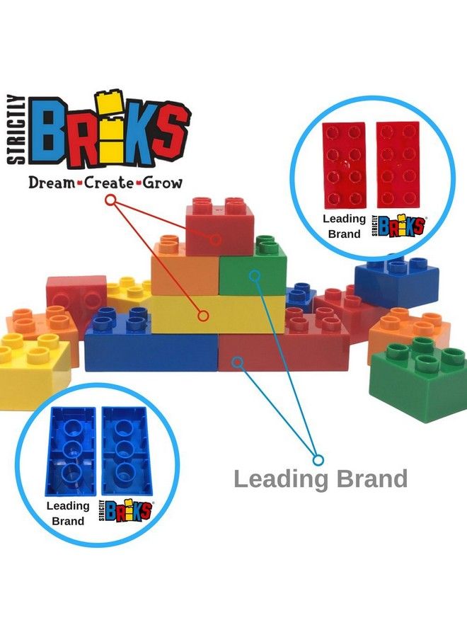 Big Briks Set  84 Pieces  12 Rainbow Colors  Compatible With All Major Brands  Large Building Blocks For Ages 3 And Up