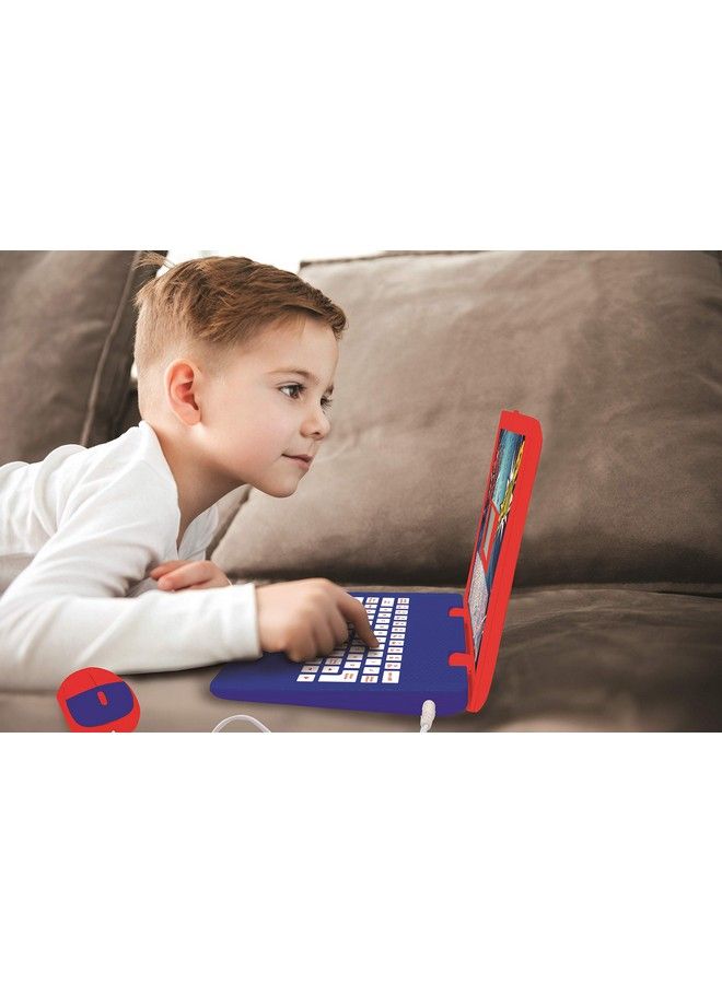 SpiderMan  Educational And Bilingual Laptop SpanishEnglish  Toy For Child Kid Boys  Girls 124 Activities Learn Play Games And Music With Spiderman  RedBlue Jc598Spi2