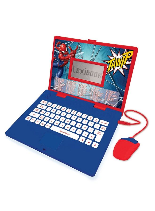 SpiderMan  Educational And Bilingual Laptop SpanishEnglish  Toy For Child Kid Boys  Girls 124 Activities Learn Play Games And Music With Spiderman  RedBlue Jc598Spi2