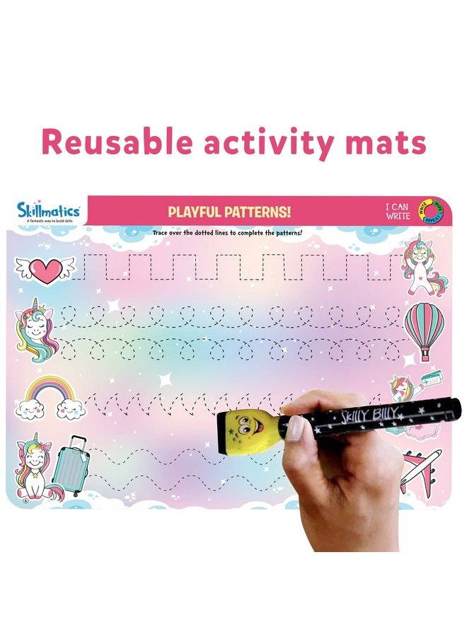 Educational Game  I Can Write Unicorn Edition Reusable Activity Mats With 2 Dry Erase Markers Gifts For Ages 3 To 6