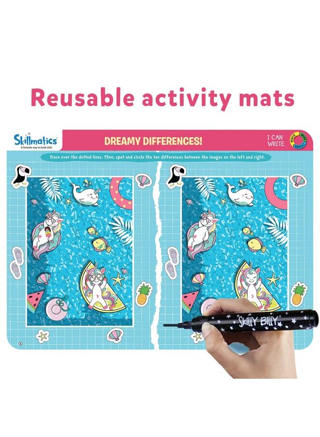 Educational Game  I Can Write Unicorn Edition Reusable Activity Mats With 2 Dry Erase Markers Gifts For Ages 3 To 6