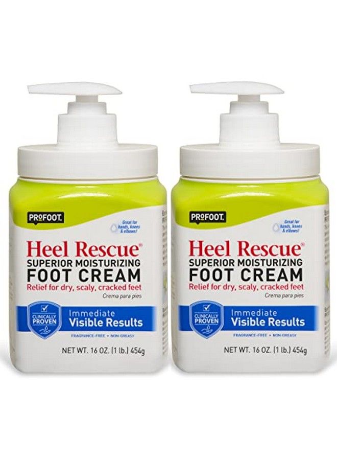 Heel Rescue Foot Cream 16 Ounce Bottle 2 Pack For Cracked Calloused Or Chapped Skin