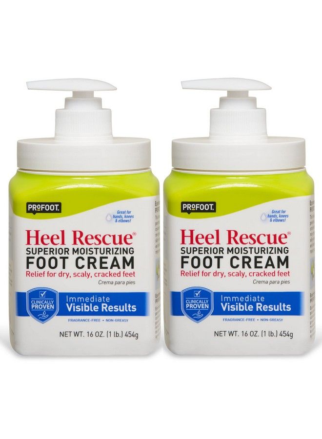 Heel Rescue Foot Cream 16 Ounce Bottle 2 Pack For Cracked Calloused Or Chapped Skin