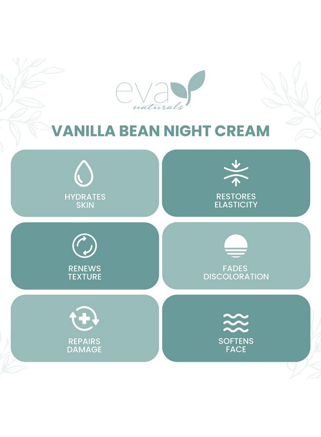 Vanilla Bean Night Repair Cream  Green Tea & Vitamin E Face Night Cream For Smoother Softer Skin While Reducing Wrinkles And Fine Lines Anti Aging  Moisturizer For All Skin Types  2 Oz