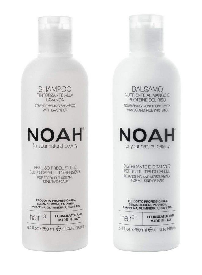 Noah Hair  1.3 Shampoo With Lavender And 2.1 Nourishing Conditioner With Mango Set  Hair Care For Natural Beauty  8.5 Fl.Oz 250 Ml Each