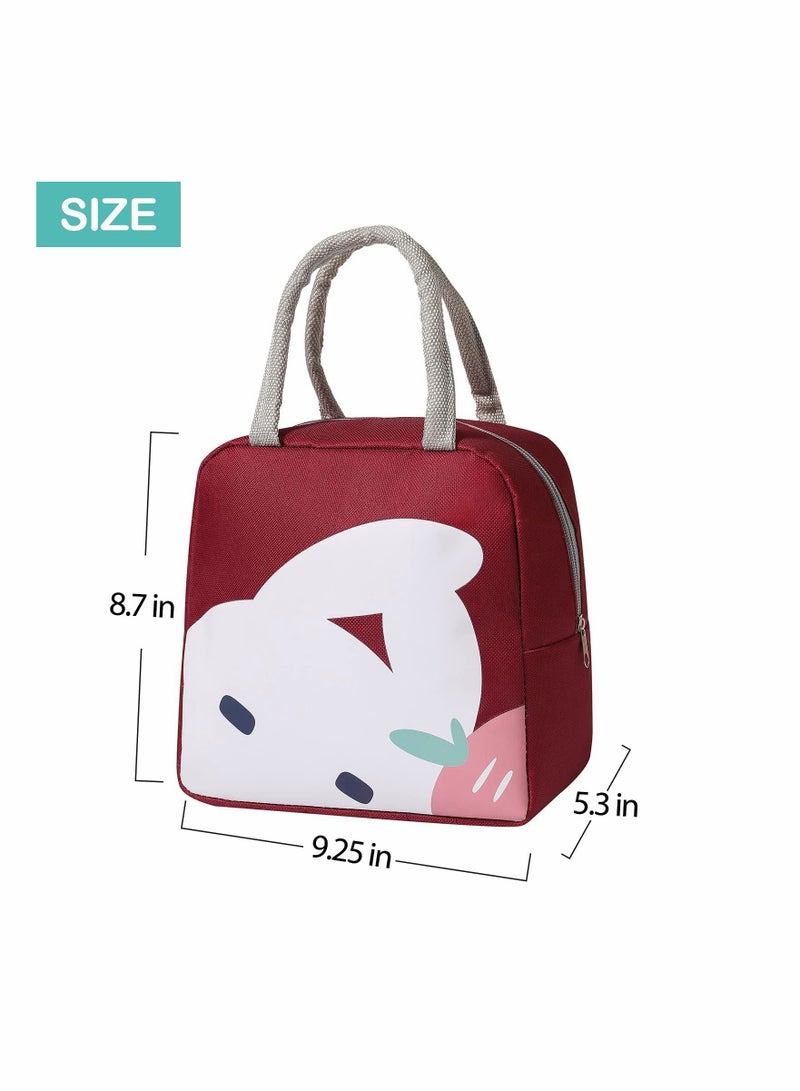 Cute Lunch Bags for Women, Cartoon Thermal Tote Bag Box Containers Cooler Adult Boys Girls School Picnic Travel