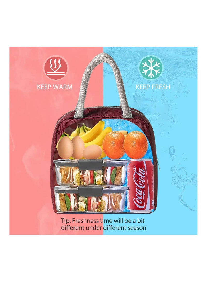 Cute Lunch Bags for Women, Cartoon Thermal Tote Bag Box Containers Cooler Adult Boys Girls School Picnic Travel