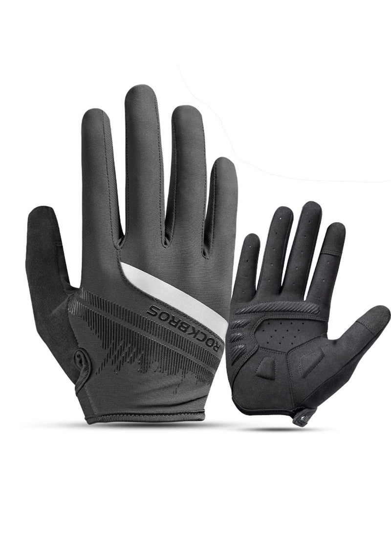 Professional Full Finger Cycling Gloves, Breathable MTB Gloves for Men Women, Anti-Slip Sport SBR Padded Shockproof Mountain Road Bike Outdoor Sports