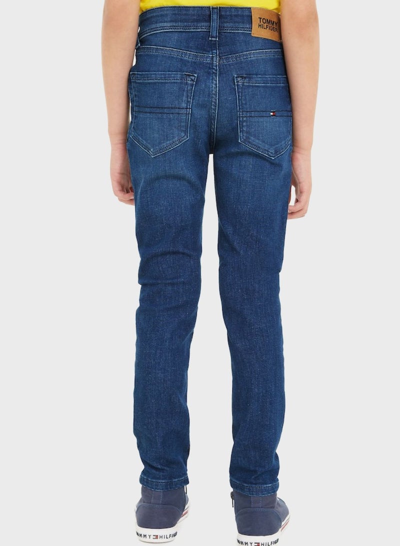 Kids Dark Wash Straight Jeans