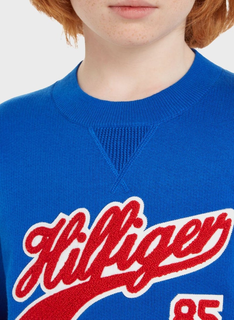 Kids Text Crew Neck Sweater