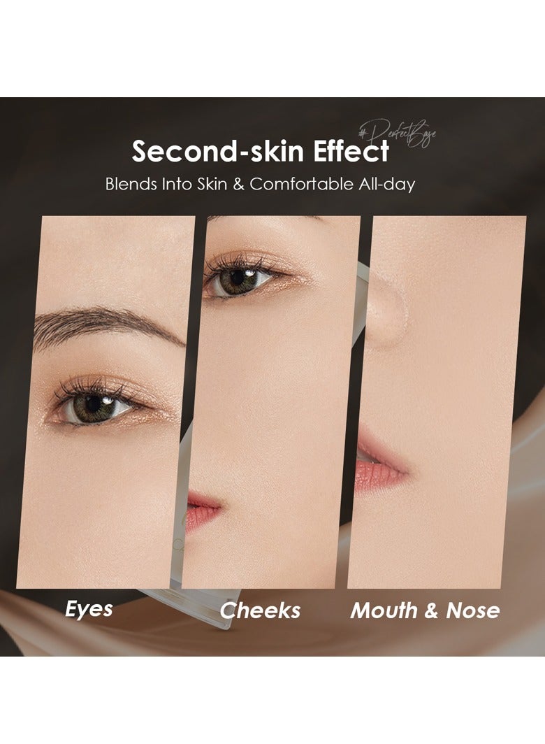 Perfect Base Lasting Poreless Liquid Foundation, Covers Blemishes & Under-Eye Circles for All Skin Types-04 Honey Plus Concealer with High Cover Brush Soft Matte Complete Concealer -#4