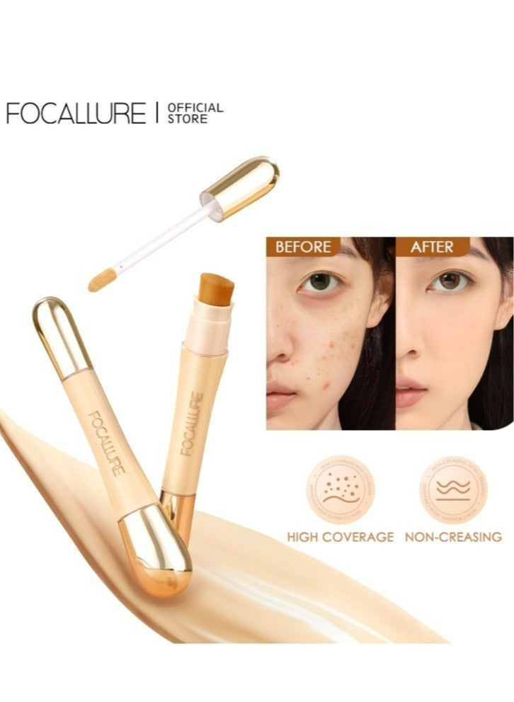 Perfect Base Lasting Poreless Liquid Foundation, Covers Blemishes & Under-Eye Circles for All Skin Types-04 Honey Plus Concealer with High Cover Brush Soft Matte Complete Concealer -#4