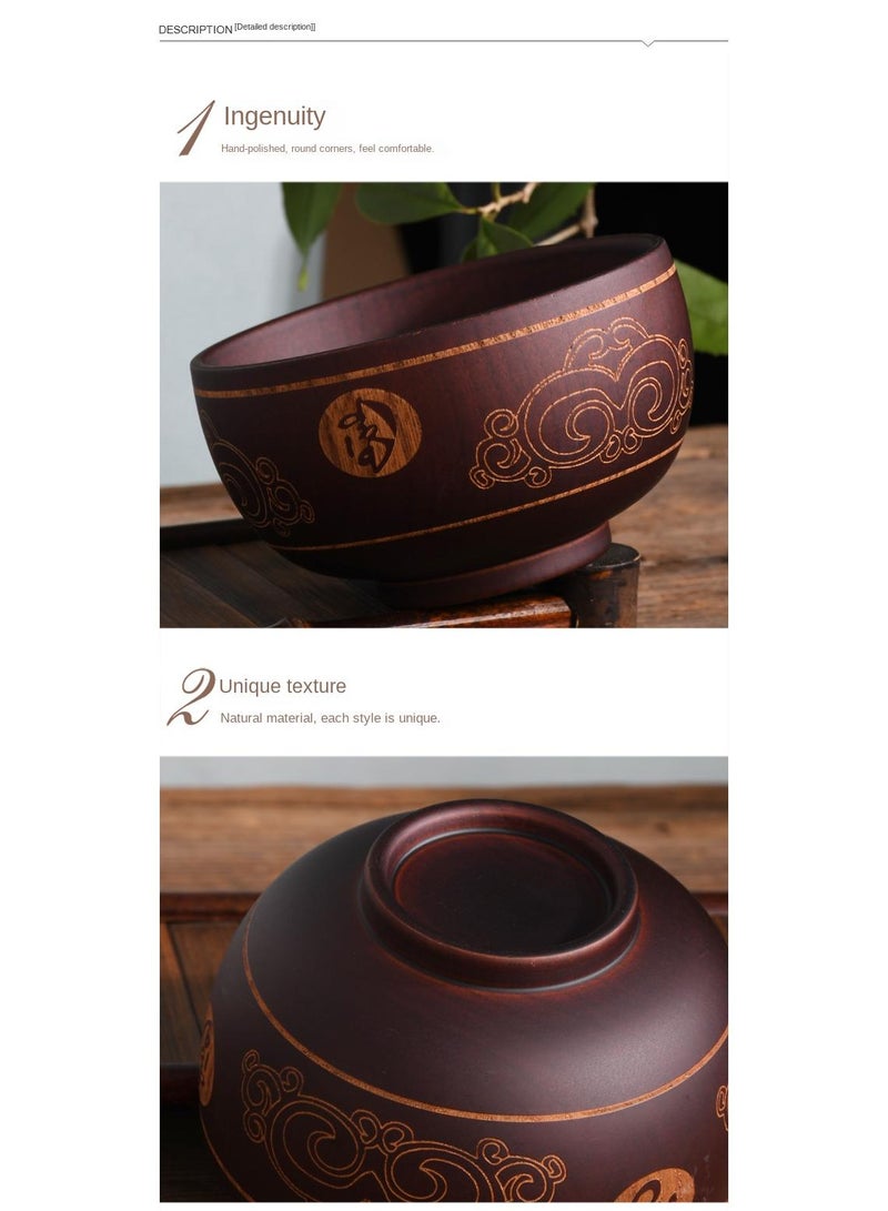 5-Piece Wooden Bowl Wooden Milk Tea Bowl