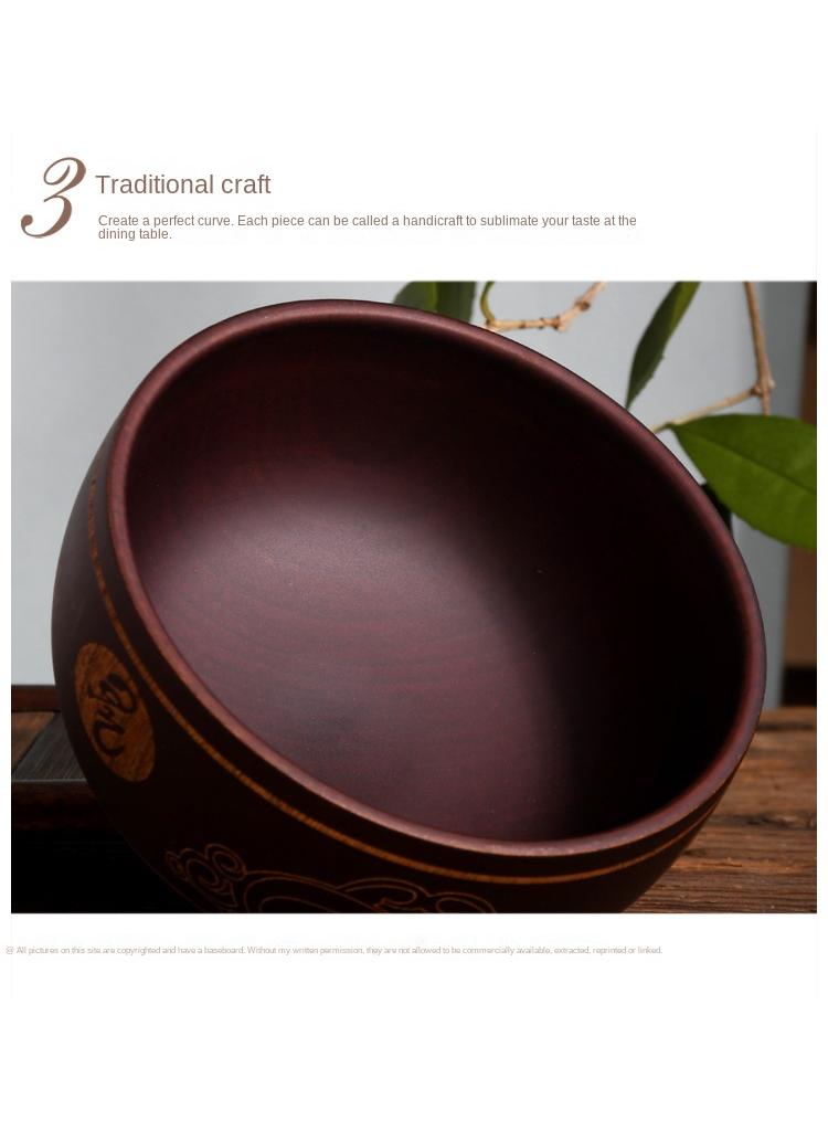 5-Piece Wooden Bowl Wooden Milk Tea Bowl