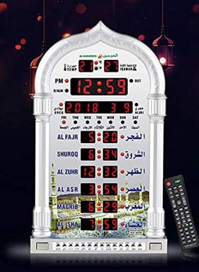 Digital LED Islamic Mosque Azan Clock For Prayer Time, All Major Cities Prayer Time, Remote Control