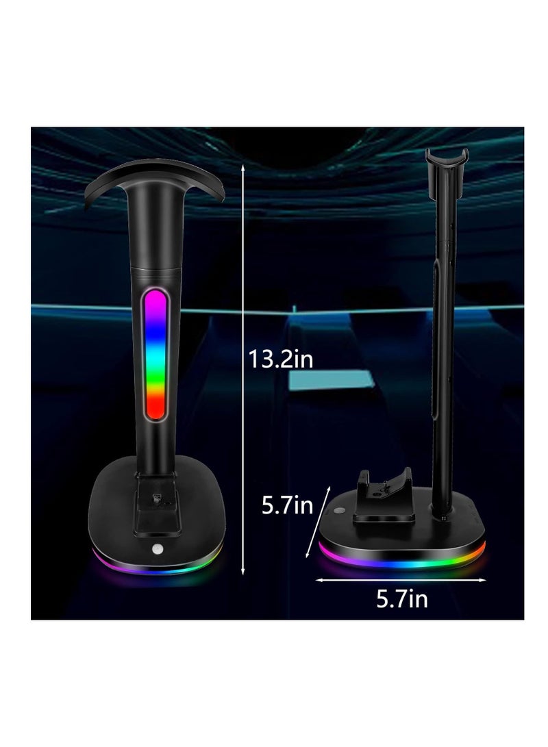 XICEN for Xbox Series Controller Charging Station, with RGB Headphone Stand, for Xbox Series Controller Charger Holder with 2 USB Charging Ports, Headset Stand for Xbox Controller Charging Dock, Black