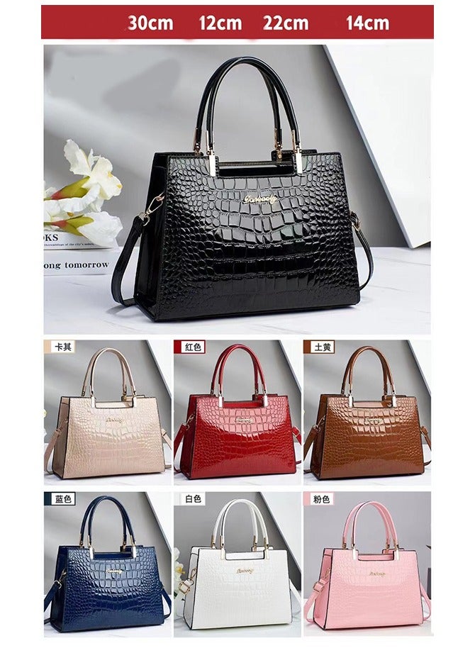 Crocodile Pattern Composite Bag Purses and Handbags for Women Tote Shoulder Bag