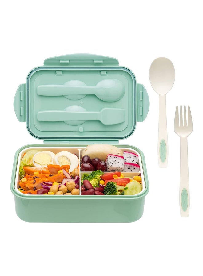 3-Grid Lunch Box With Lid  -Green Green