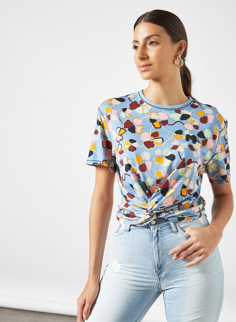 All-Over Print Top Blue