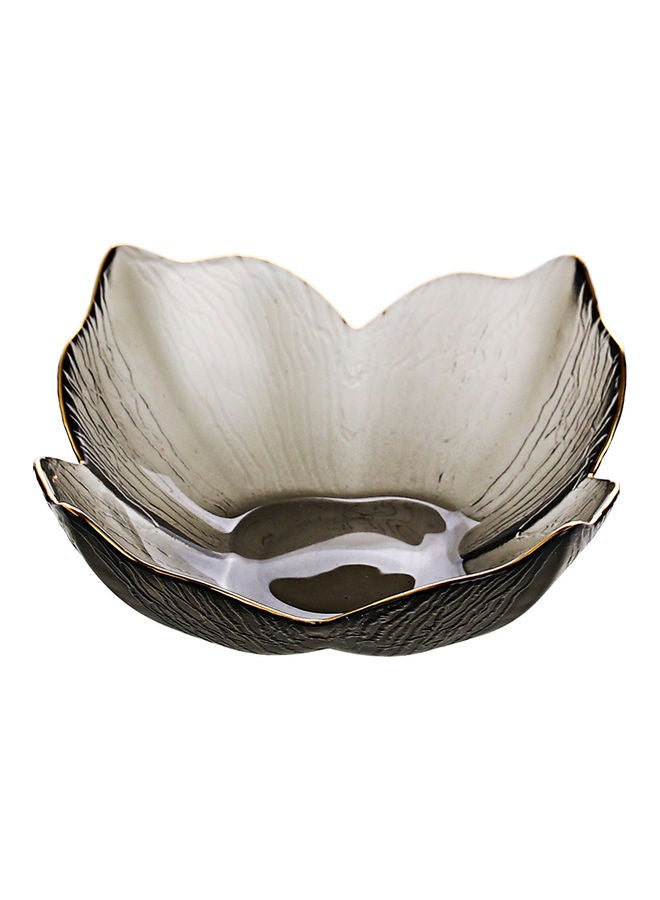 Lily Pattern Glass Bowl Grey 19.5x19.5x7.3cm