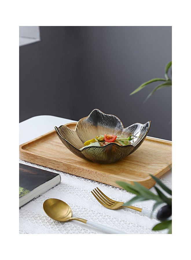 Lily Pattern Glass Bowl Grey 19.5x19.5x7.3cm