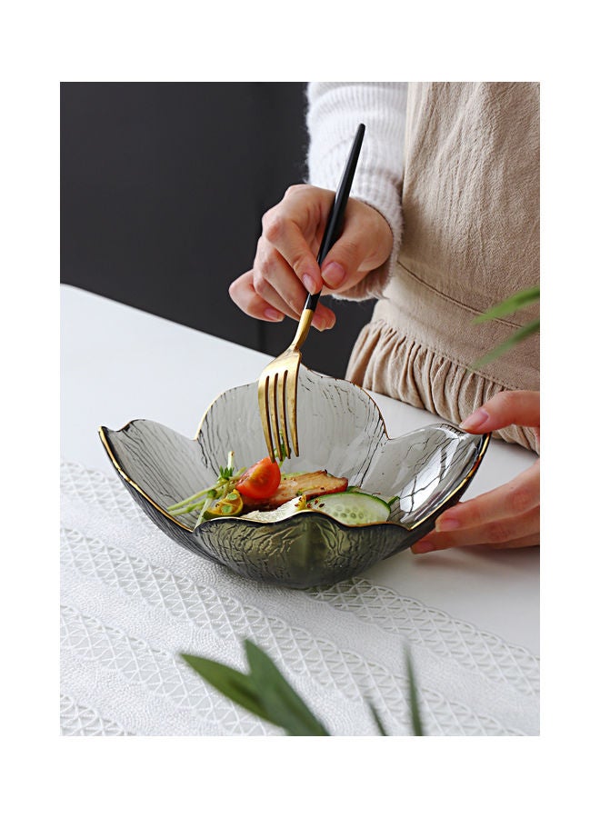 Lily Pattern Glass Bowl Grey 19.5x19.5x7.3cm