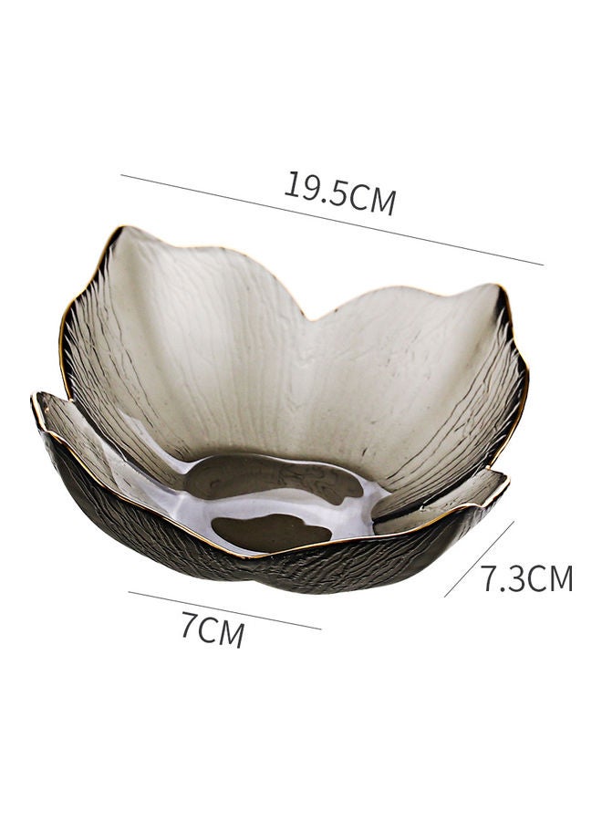Lily Pattern Glass Bowl Grey 19.5x19.5x7.3cm