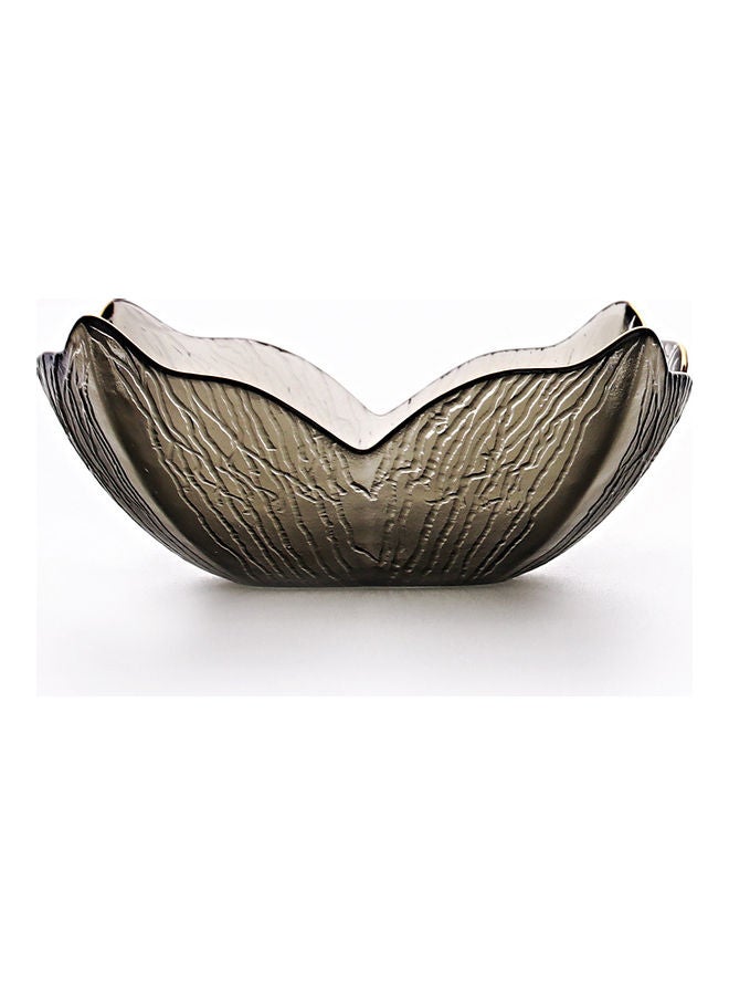 Lily Pattern Glass Bowl Grey 19.5x19.5x7.3cm