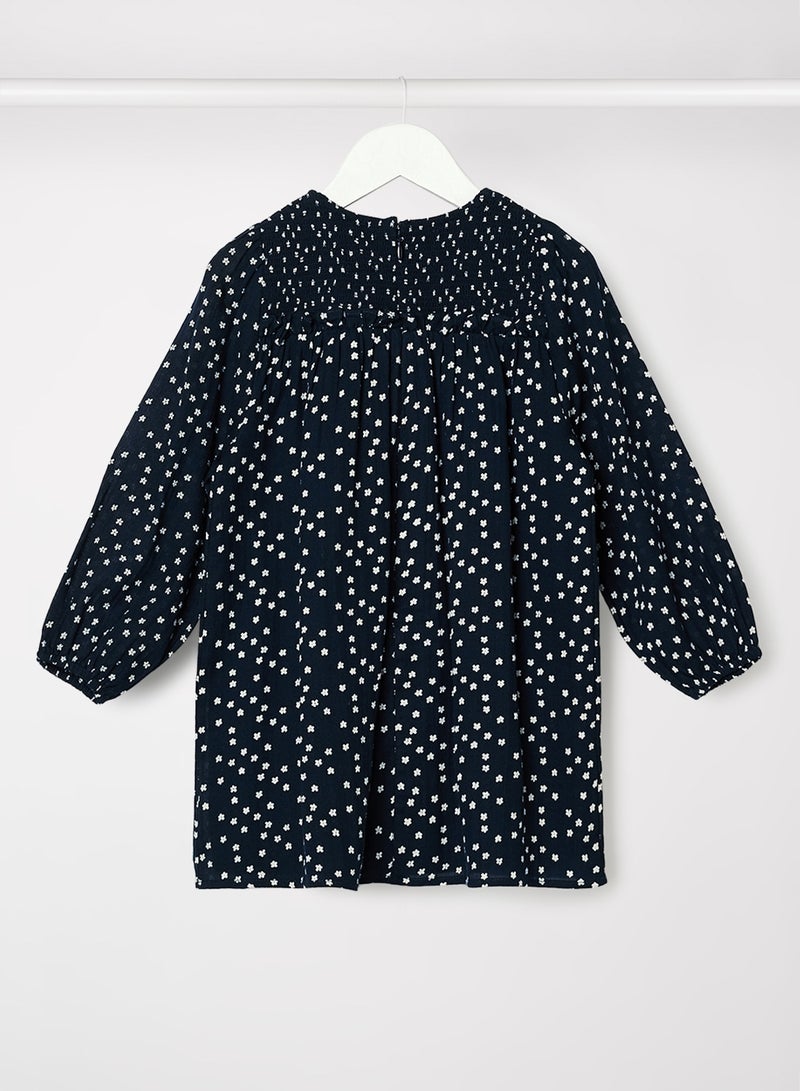 Kids/Teen Holly Shirred Mini Dress Navy