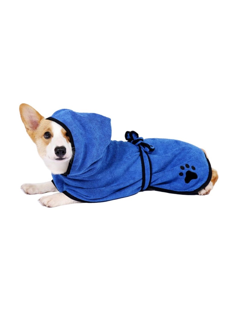 Dog Robe for After Bath, Dog Towel for Pet Shower & Bath, Hooded Robe for Cats and Dogs of All Breeds, Absorbent Towel, Etra Small(Blue)