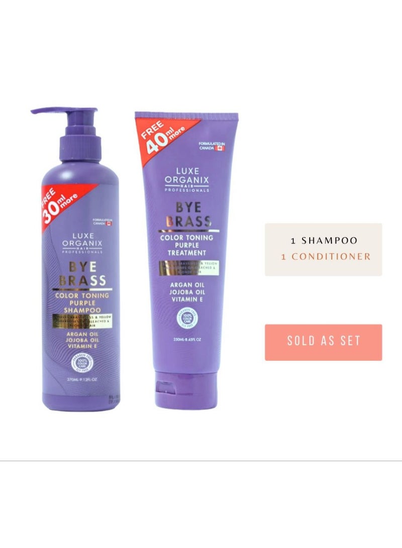Luxe Organix bye brass purle shampoo and conditioner set