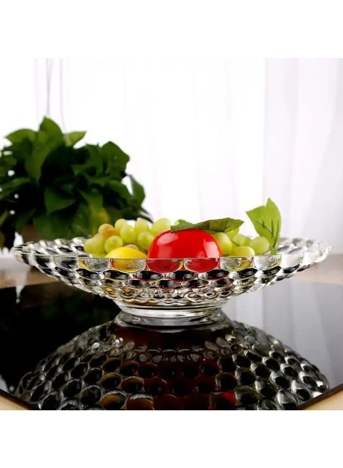 VoiDrop Glass Fruit Bowl 36cm bubble shape Design Bowls For Home Décor, Great For Dining, Serving Bowls, Salad Bowl Candy Bowl Fruit Bowl (Bubble Shaped)