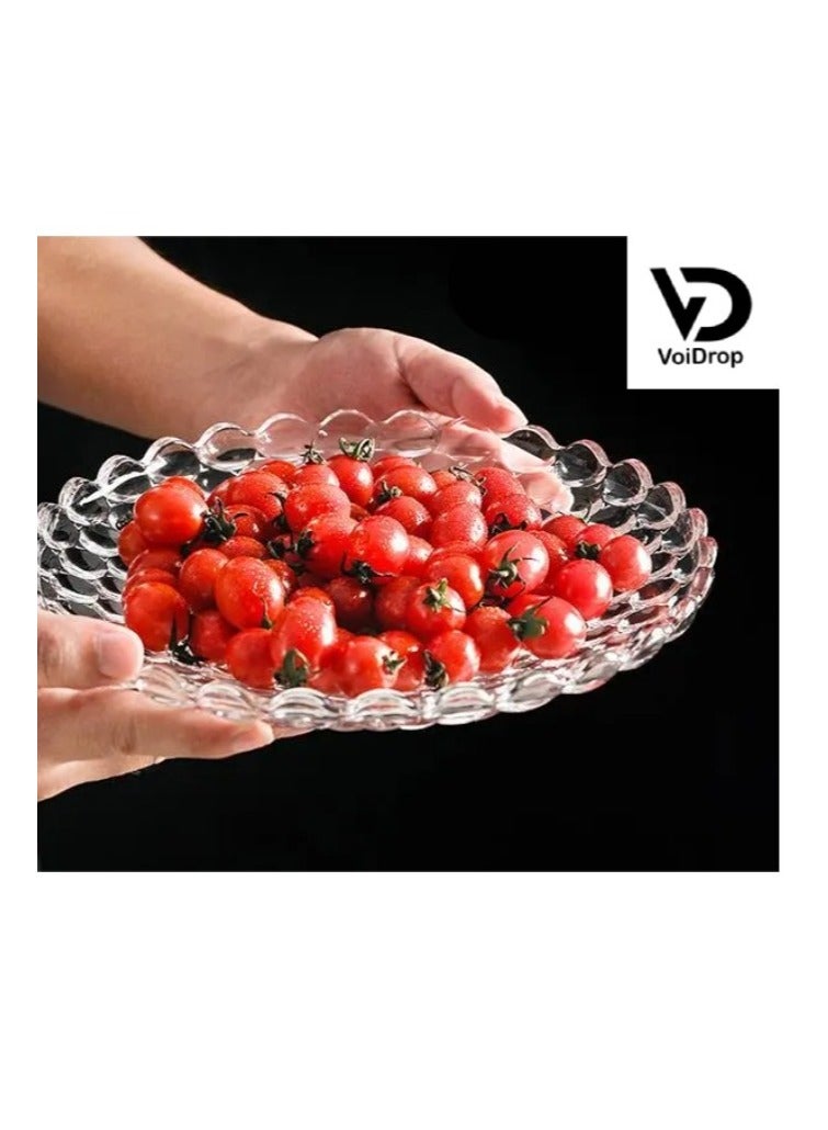 VoiDrop Glass Fruit Bowl 36cm bubble shape Design Bowls For Home Décor, Great For Dining, Serving Bowls, Salad Bowl Candy Bowl Fruit Bowl (Bubble Shaped)