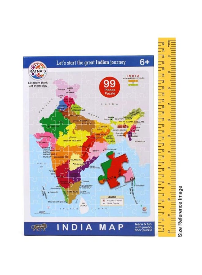 99-Piece India Map Jigsaw Puzzle