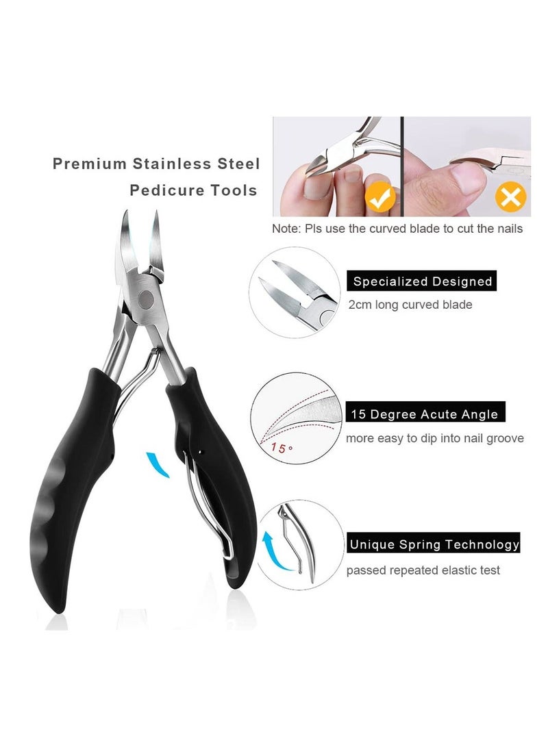 10Pcs/Set Ingrown Toenail Tools Kit, Nail Treatment Foot Tool,Ingrown Removal Correction Clippers, Surgery Grade File Lifter, Professional Pedicure Tool whit Storage Package
