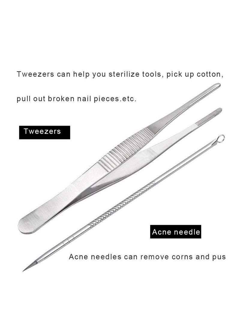 10Pcs/Set Ingrown Toenail Tools Kit, Nail Treatment Foot Tool,Ingrown Removal Correction Clippers, Surgery Grade File Lifter, Professional Pedicure Tool whit Storage Package
