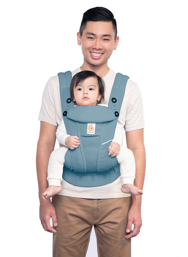 Omni Breeze All Carry Positions Breathable Mesh Baby Carrier Newborn To Toddler With Enhanced Lumbar Support And Airflow (7 - 45 Lb), Slate Blue