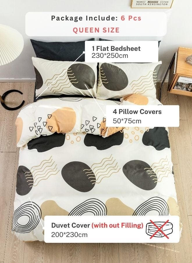 Bedding Set Without Filling Geometric Circle Design